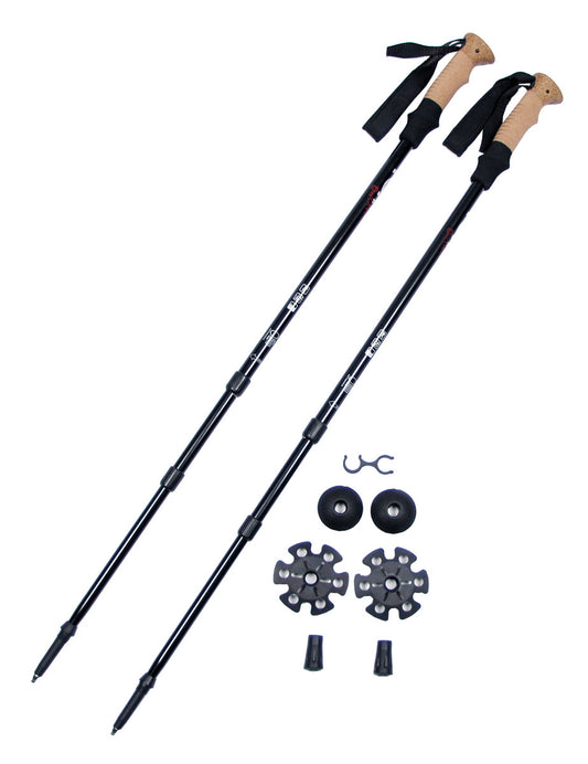 Bețe Trekking Aluminiu, Mâner Plută FoxOutdoor - Sistem Antișoc, Reglaj 68-135cm