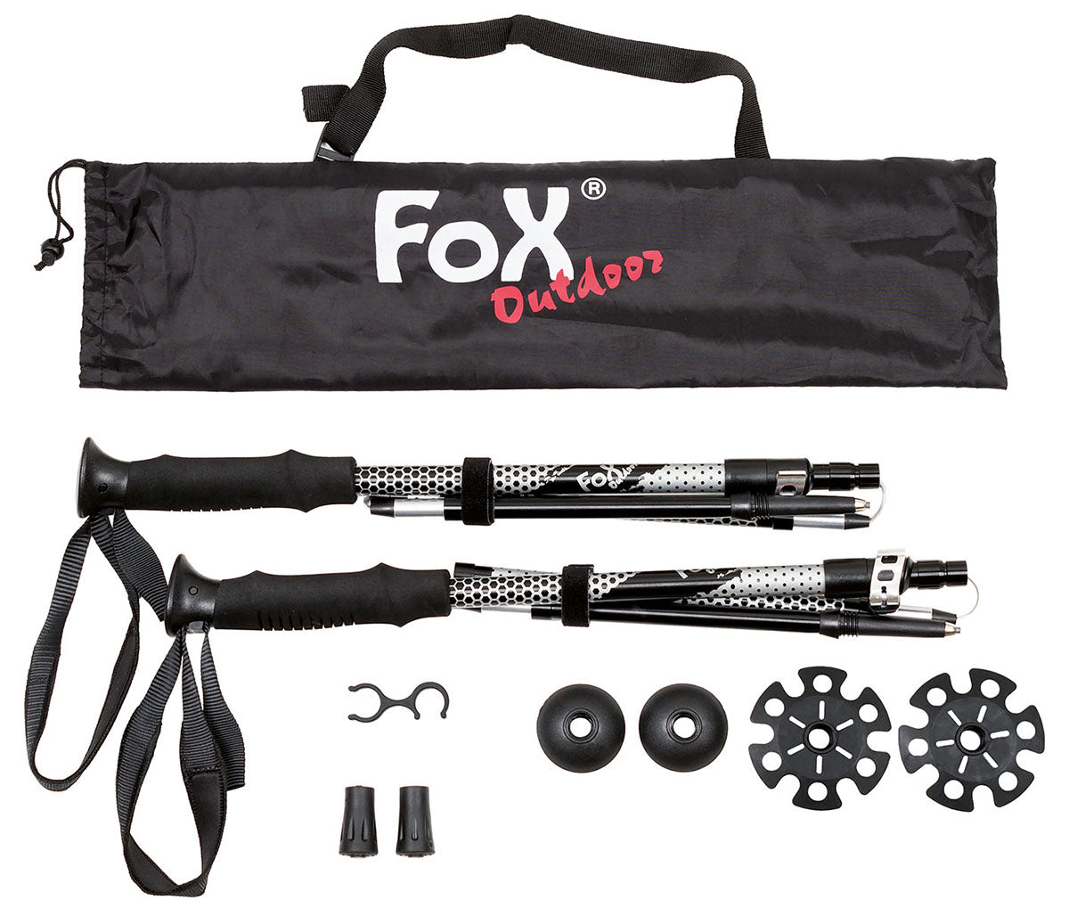 Bețe Trekking "Haidel" FoxOutdoor - Pliabile, Sistem Antișoc