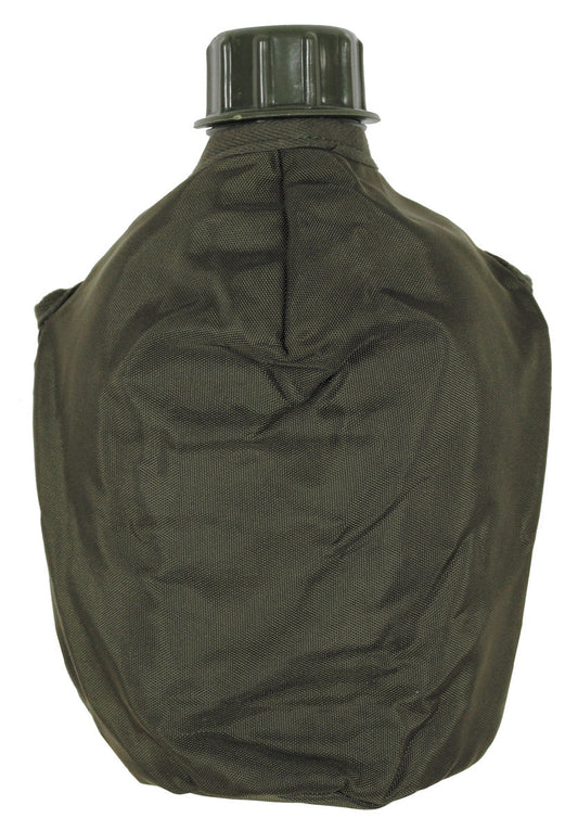 Bidon Militar de Plastic Verde Oliv MFH - 1 Litru, Capac cu filet