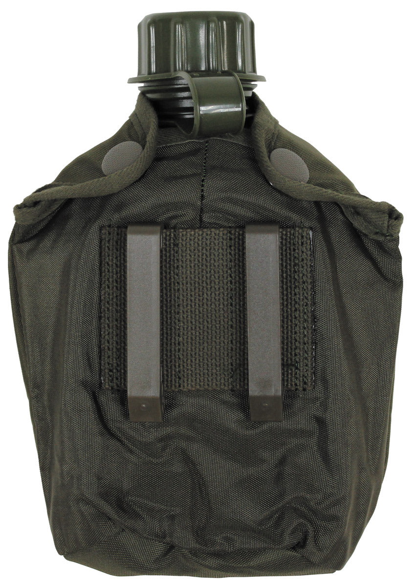Bidon Militar de Plastic Verde Oliv MFH - 1 Litru, Capac cu filet