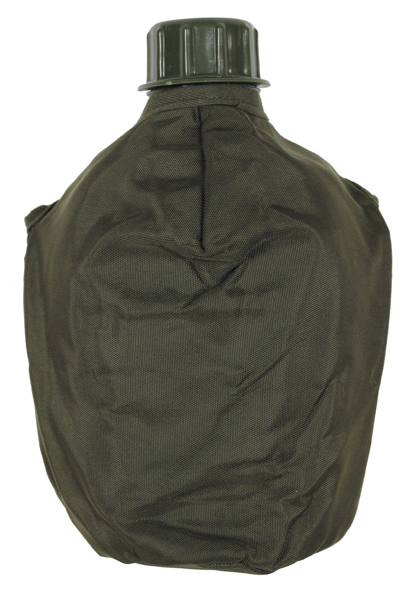 Bidon Militar de Plastic Verde Oliv MFH - 1 Litru, Capac cu filet