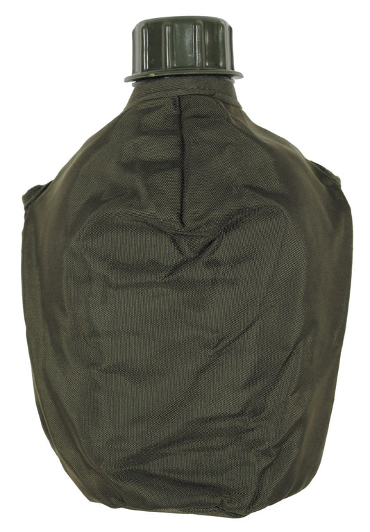Bidon Militar de Plastic Verde Oliv MFH - 1 Litru, Capac cu filet