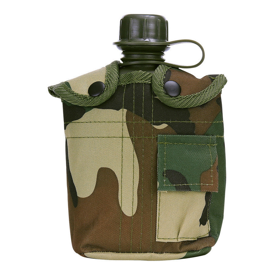 Bidon Militar Veldfles PVC Camuflaj Woodland - Hidratare Esențială în Teren