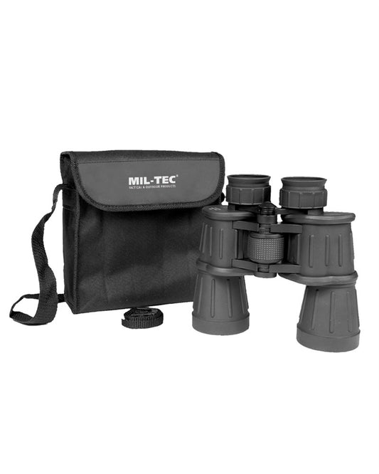 Binoclu Mil-Tec – 7x50, Câmp Vizual 123 m/1000 m, Cauciucat, Negru