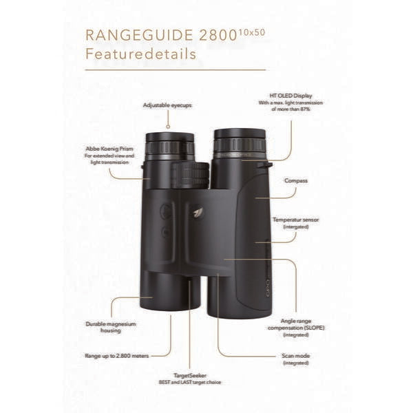 Binoclu RangeGuide 2800 10x50 GP-Optics – Telemetru 2800 m, Rezistent la Apă - poza 4