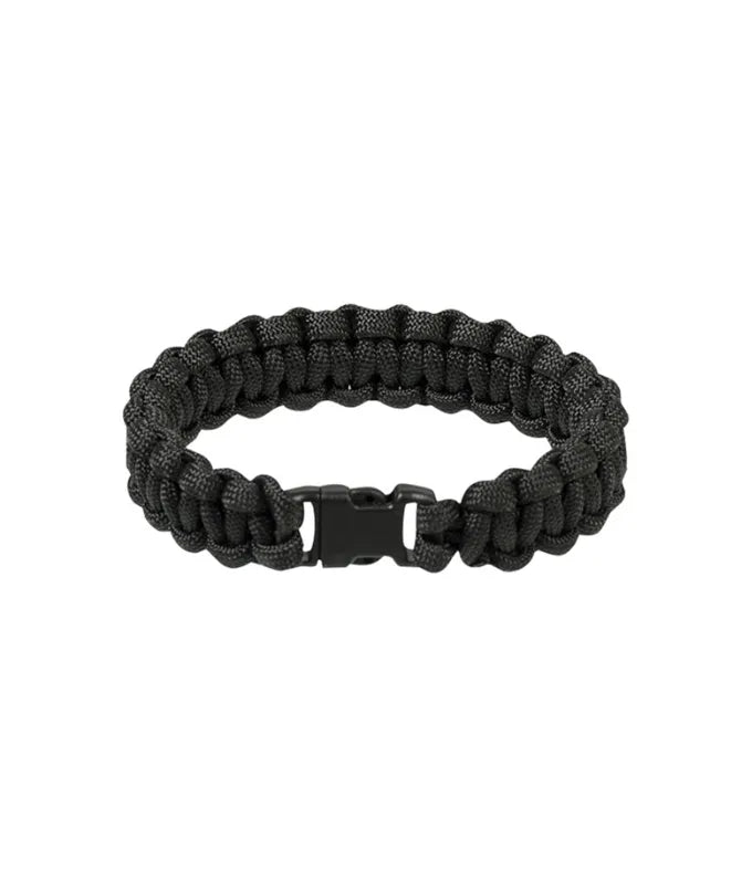 Black 15mm Para Bracelet – Brățară Paracord Neagră cu Închidere Plastic