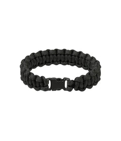 Black 15mm Para Bracelet – Brățară Paracord Neagră cu Închidere Plastic