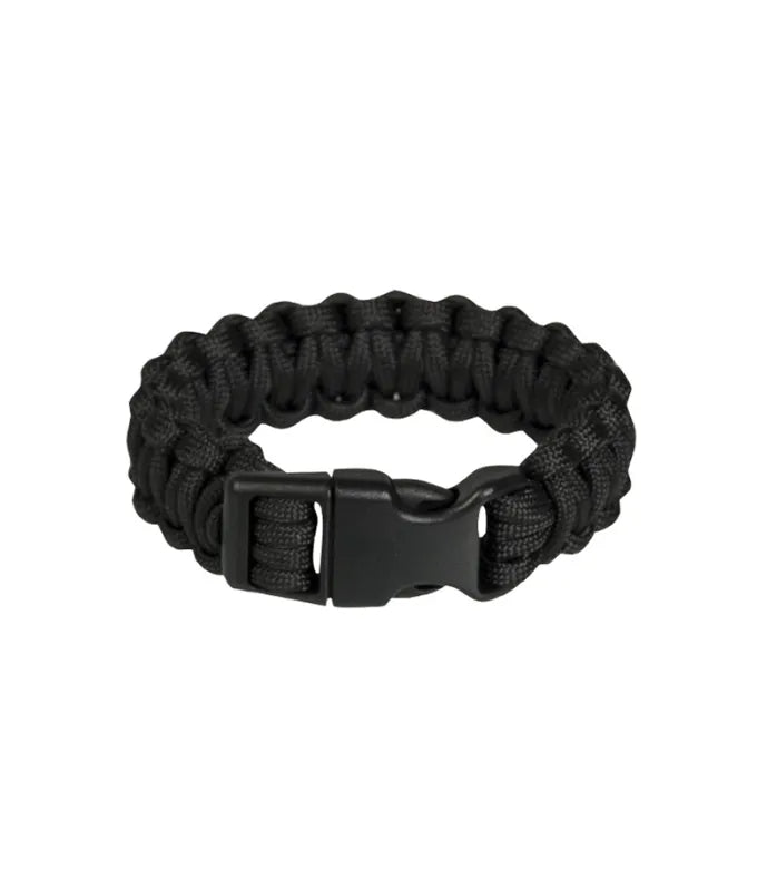Black 22mm Para Bracelet – Brățară Lată Paracord cu Închidere Plastic