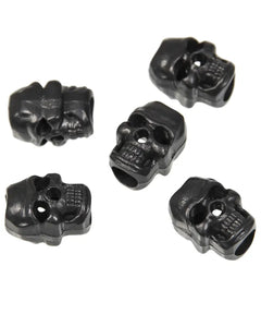 Black Cord Stopper Skull – Set de Opritoare de Șnur Negre în Formă de Craniu