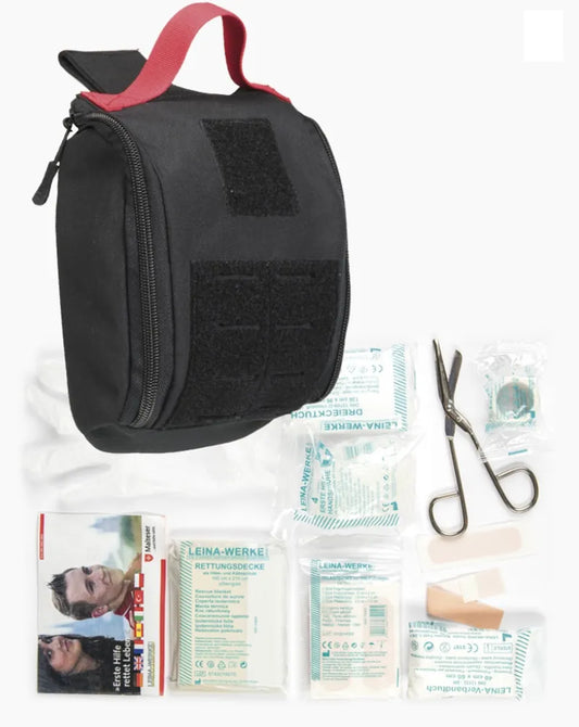 BLACK IFAK Pouch 25-Piese – Kit de Prim Ajutor Tactic Negru cu Prindere Laser Cut, Fabricat în Germania