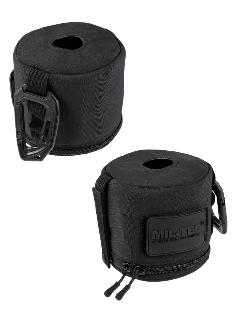 BLACK MOLLE Tissue Case – Husă Tactică Neagră pentru Șervețele sau Hârtie Igienică, cu Sistem MOLLE și Carabinieră Inclusă