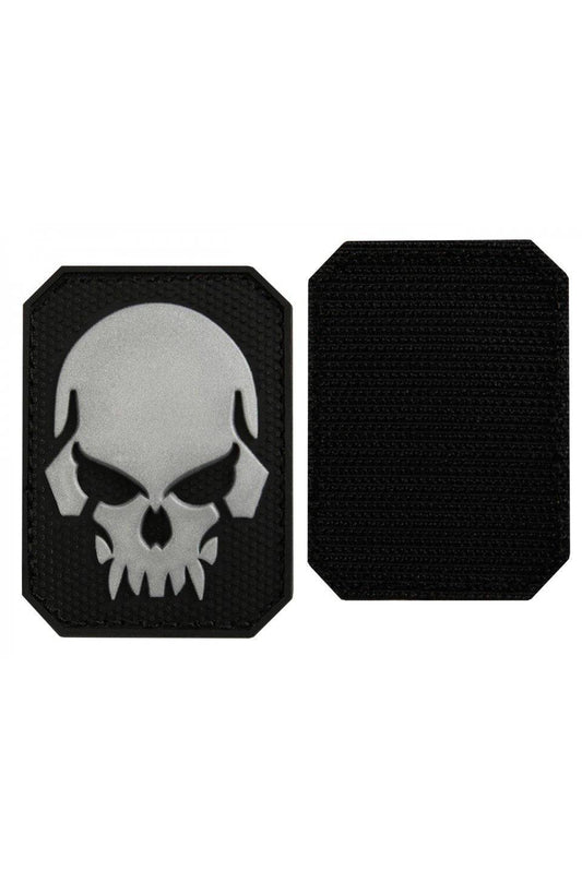 Black Pvc Skull 3D Patch W. Hook&Loop Closure LG