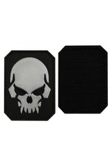 Black Pvc Skull 3D Patch W. Hook&Loop Closure LG