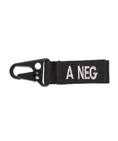 Black Tactical Keyholder – Grupa Sanguină A Negativ (Set 5 buc.)