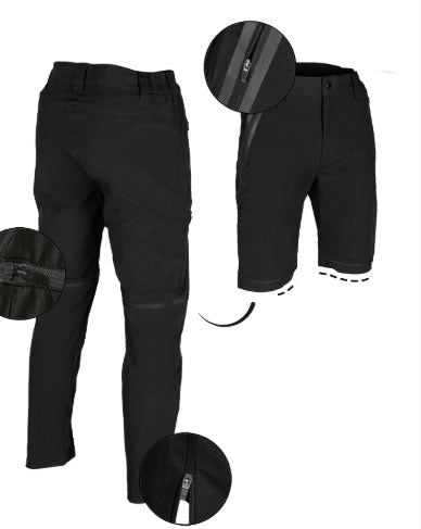 BLACK ZIP-OFF PANTS ′PERFORMANCE′ – Versatilitate Tactică 2-în-1, Mobilitate și Confort Avansat