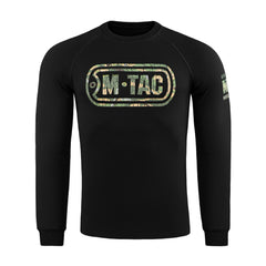 Bluză Raglan LOGO M-Tac - Neagră, Camuflaj Distressed
