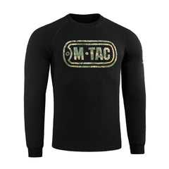 Bluză Raglan LOGO M-Tac - Neagră, Camuflaj Distressed