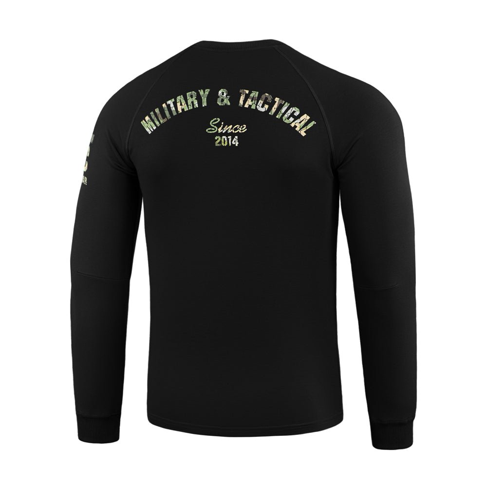 Bluză Raglan LOGO M-Tac - Neagră, Camuflaj Distressed