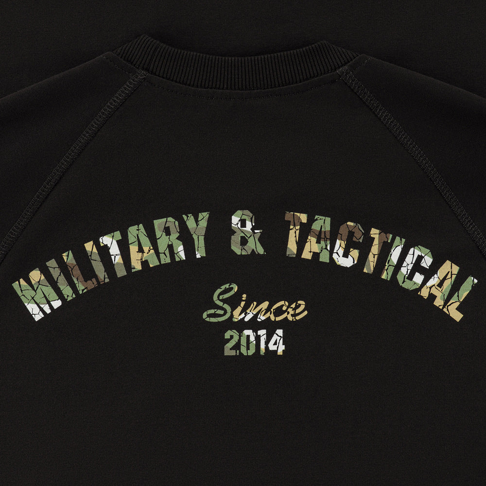 Bluză Raglan LOGO M-Tac - Neagră, Camuflaj Distressed