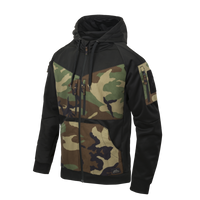 Bluză cu Glugă Helikon-Tex ROGUE FullZip Rip-Stop Czarny/US Woodland