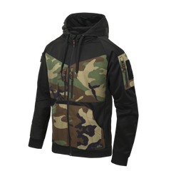 Bluză cu Glugă Helikon-Tex ROGUE FullZip Rip-Stop Czarny/US Woodland