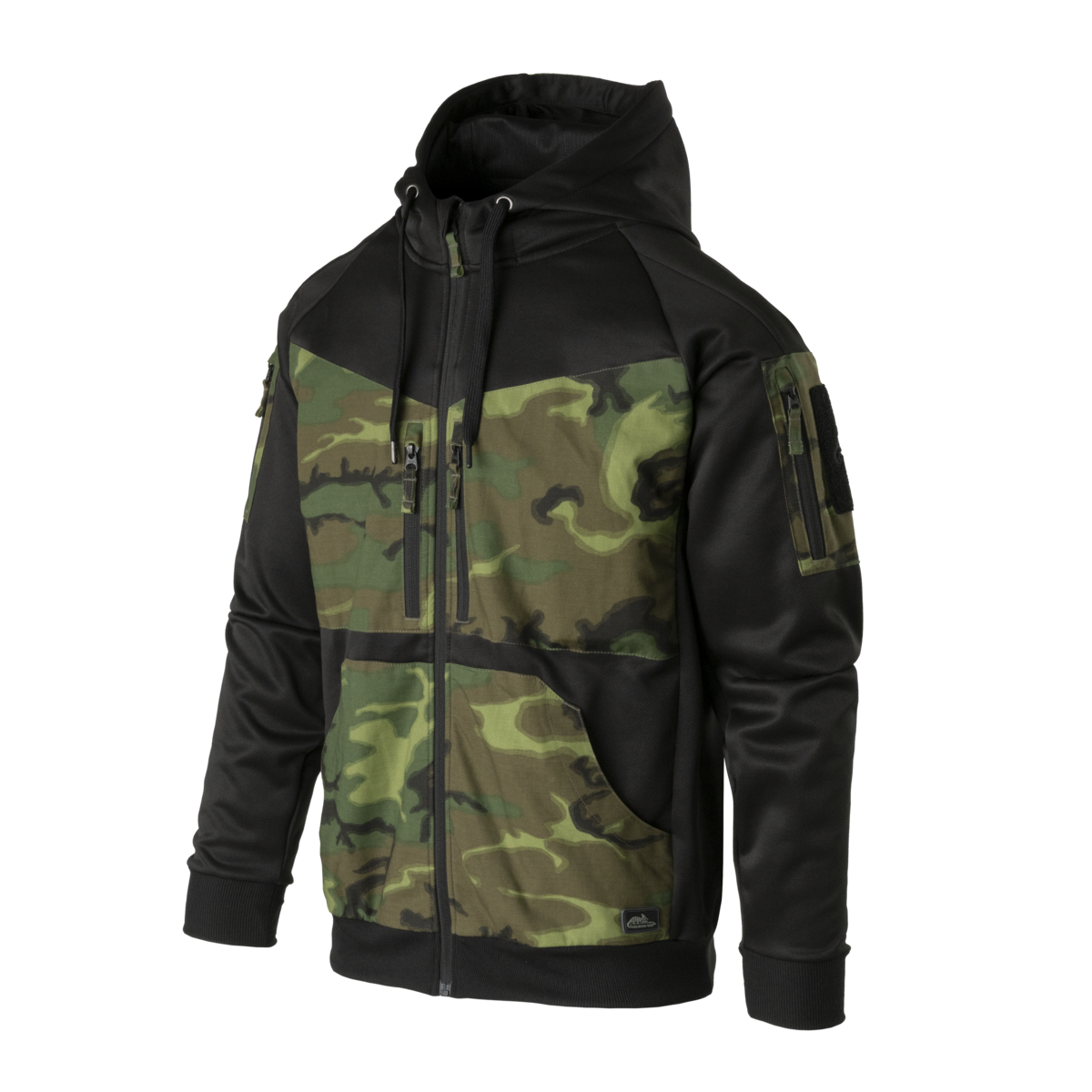 Bluză cu Glugă Helikon-Tex ROGUE Hoodie FullZip Rip-Stop Neagră/ERDL
