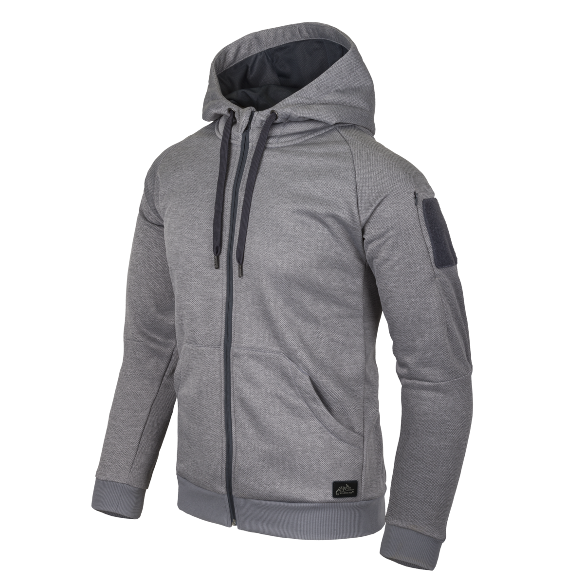Bluză cu Glugă Helikon-Tex URBAN TACTICAL HOODIE FullZip Melange Grey Panouri Velcro