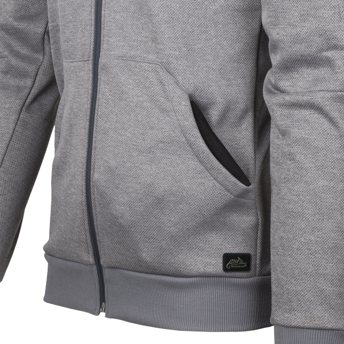 Bluză cu Glugă Helikon-Tex URBAN TACTICAL HOODIE FullZip Melange Grey Panouri Velcro