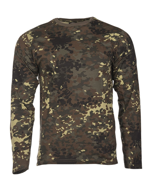 Bluză cu Mânecă Lungă Mil-Tec – 100% Bumbac, Camuflaj Flecktarn