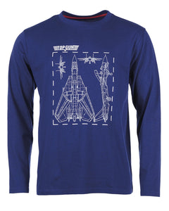 Bluză cu Mânecă Lungă Mil-Tec Top Gun – 100% Bumbac, Bleumarin