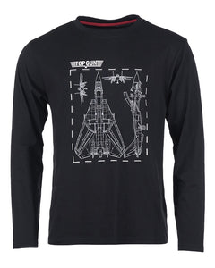 Bluză cu Mânecă Lungă Mil-Tec Top Gun – 100% Bumbac, Neagră