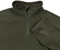 Bluză cu mânecă lungă Troyer Microfleece Oliv MFH - 200g/m², 100% Poliester