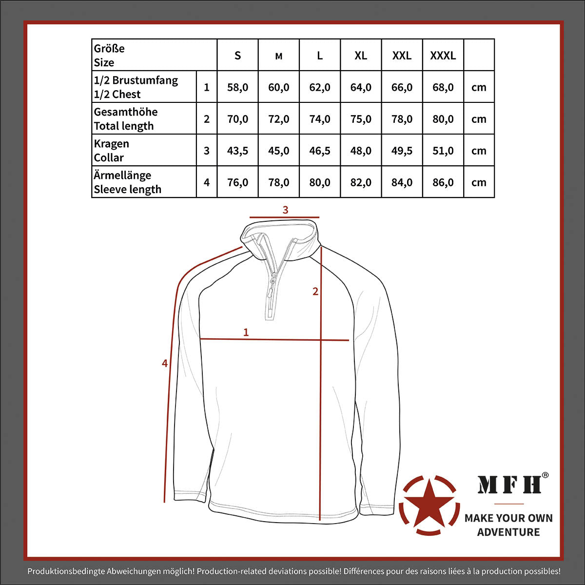 Bluză cu mânecă lungă Troyer Microfleece operation camo MFH - 100% Poliester, 200g/m²