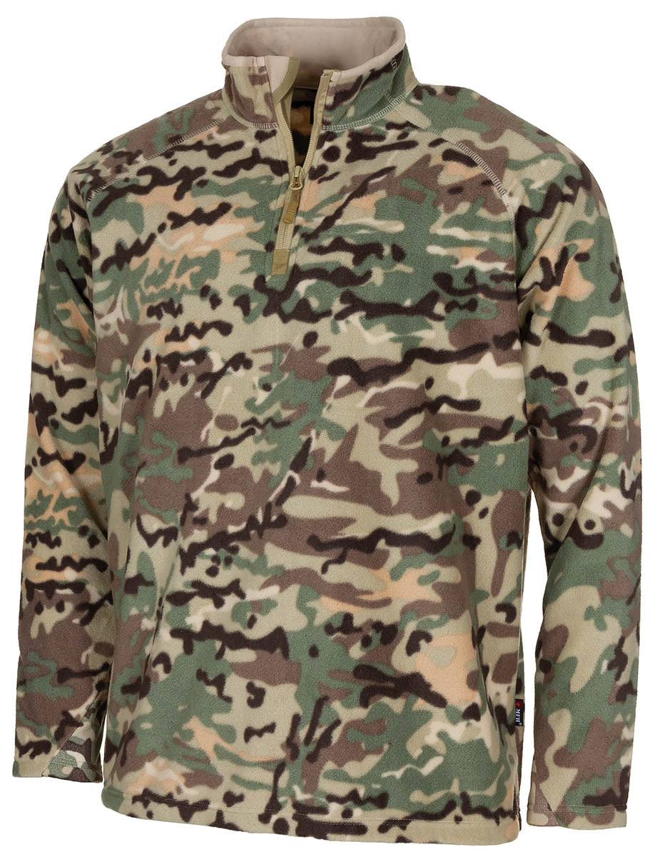 Bluză cu mânecă lungă Troyer Microfleece operation camo MFH - 100% Poliester, 200g/m²