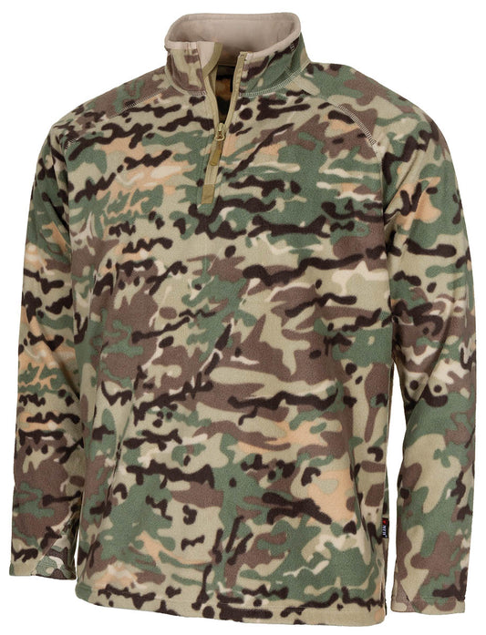 Bluză cu mânecă lungă Troyer Microfleece operation camo MFH - 100% Poliester, 200g/m²