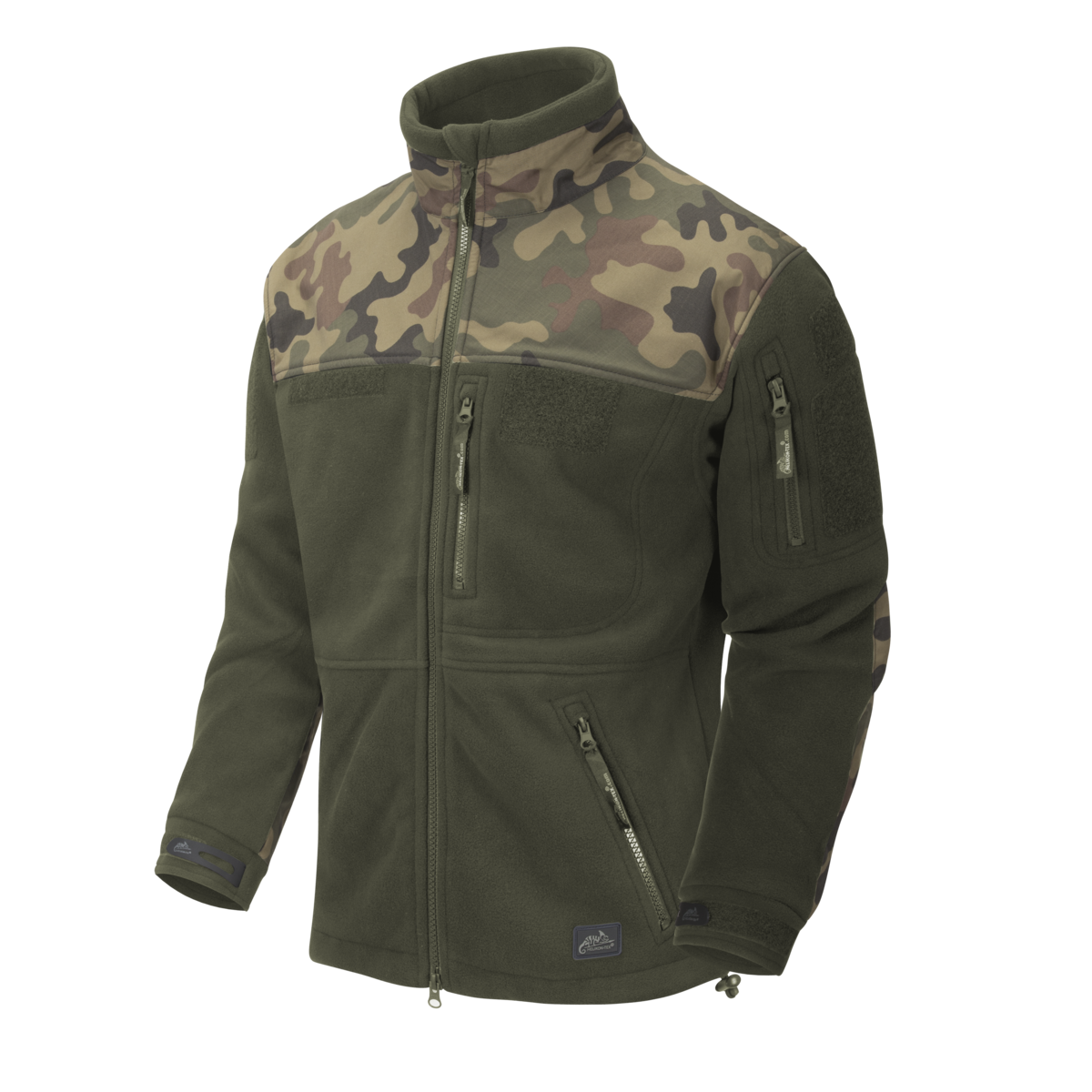 Bluza Fleece Helikon-Tex Olive Green cu Patru Buzunare