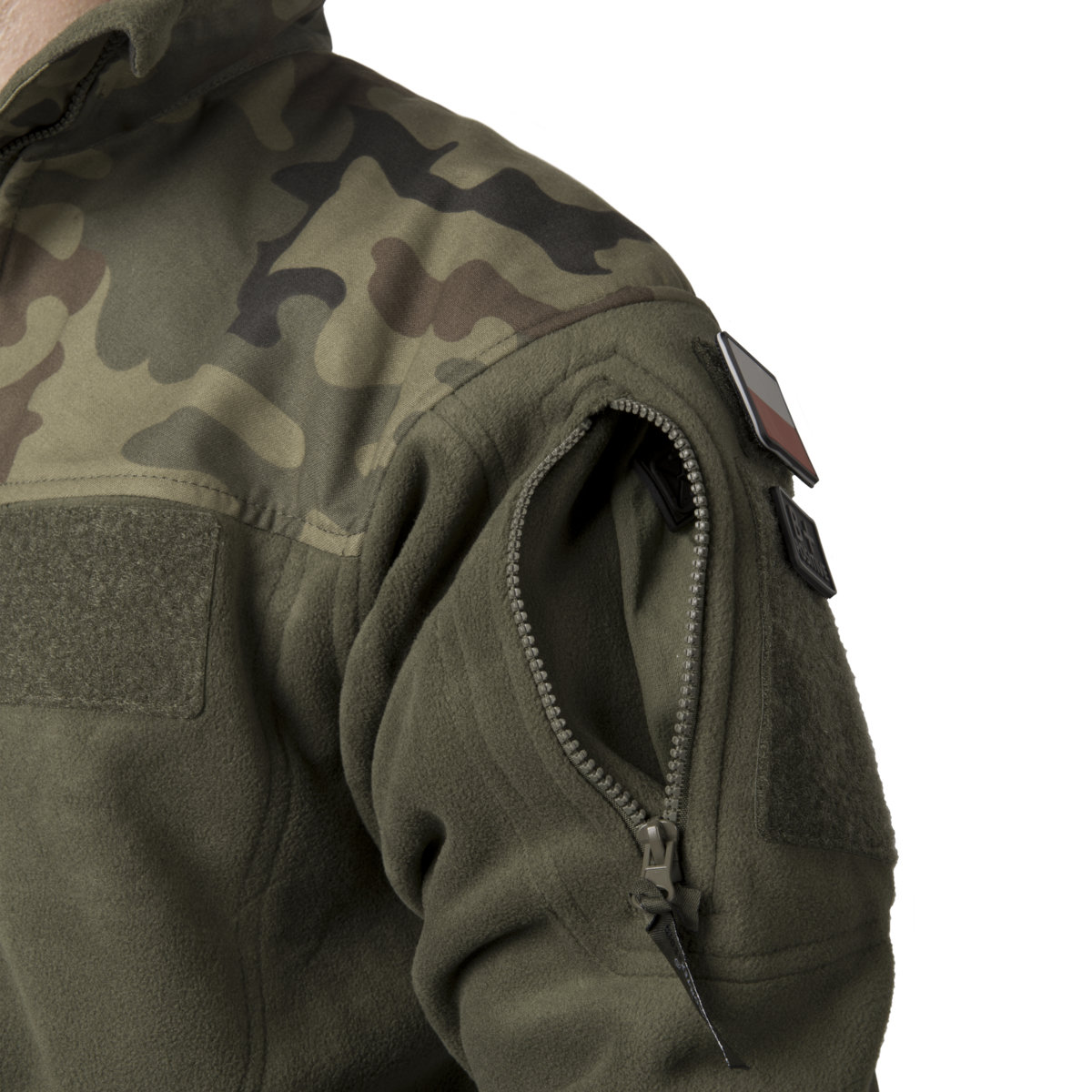 Bluza Fleece Helikon-Tex Olive Green cu Patru Buzunare