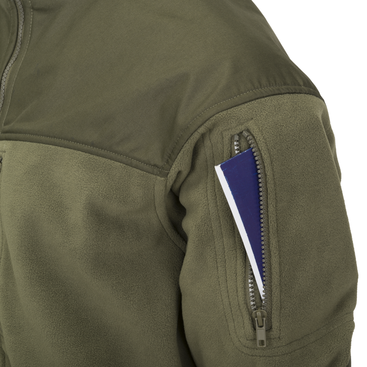 Bluză Fleece Helikon-Tex Olive Green cu Umeri și Coate Întărite