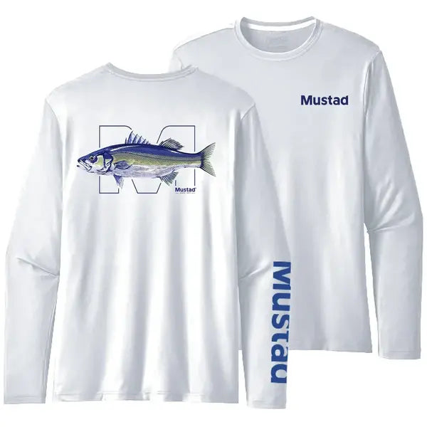 Bluză Mustad Seabass Longsleeve UV White - Protecție Solară, Ușoară