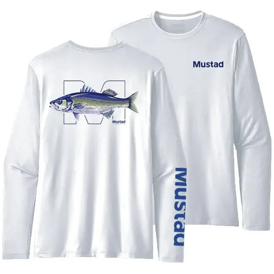 Bluză Mustad Seabass Longsleeve UV White - Protecție Solară, Ușoară