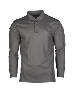 Bluză Polo Tactică Mil-Tec QuickDry – Mânecă Lungă, Gri Urban