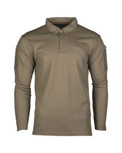 Bluză Polo Tactică Mil-Tec QuickDry – Mânecă Lungă, Oliv
