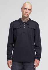 Bluza Polo Willis Long Sleeve Negru Brandit - Confort Tactic Zilnic