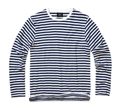 Bluza Stripe longsleeve Navy White St Brandit - Confort Zilnic Superior