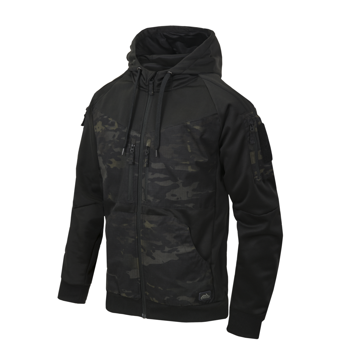 Bluză Tactică Helikon-Tex ROGUE Hoodie FullZip Rip-Stop Neagră MultiCam®