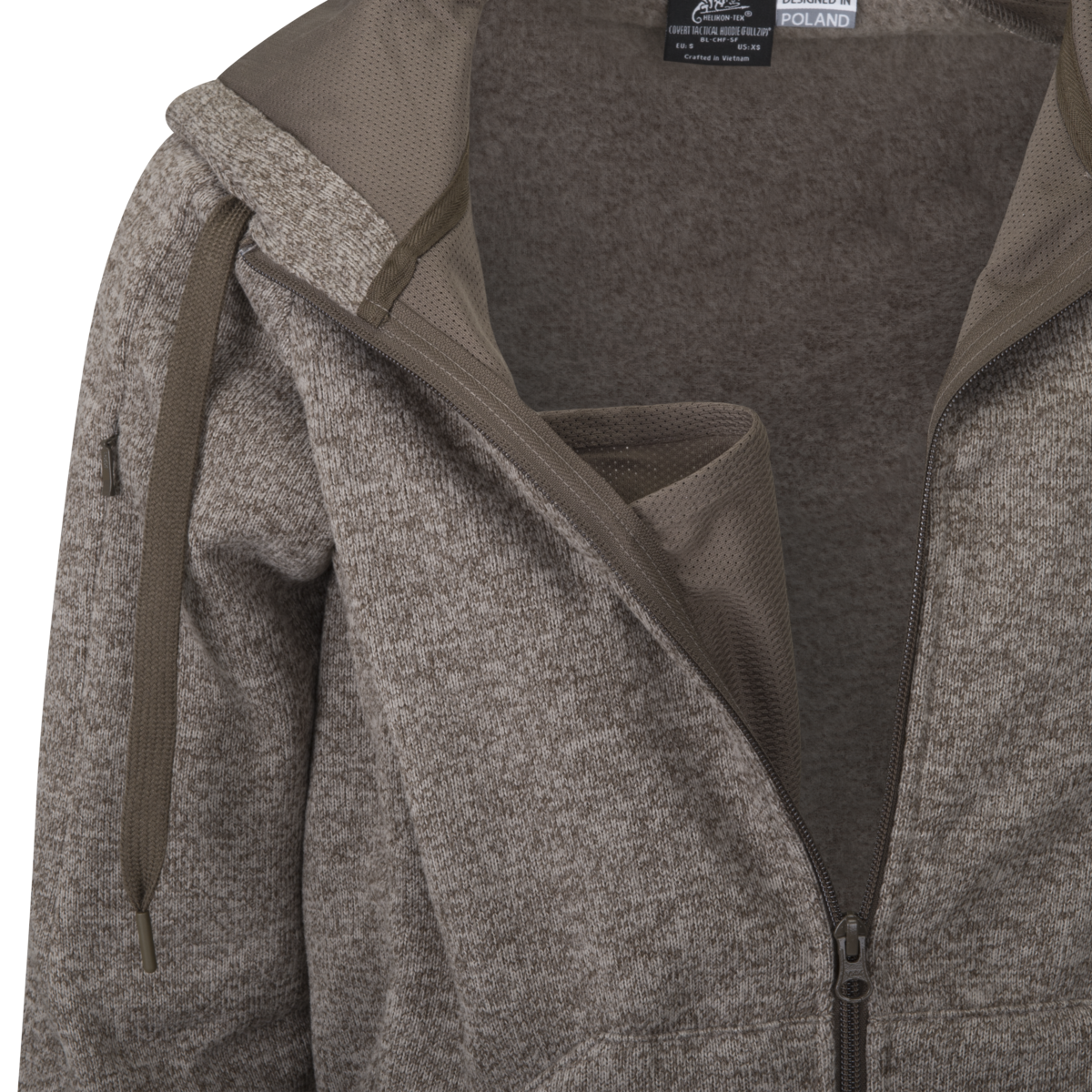 Bluză Tacticală cu Glugă Helikon-Tex Covert FullZip Melange Roșu