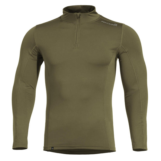 Bluza Termica Pindos 1/2 Zip Shirt Olive Green Pentagon Tactical - Confort Termic Superior în orice Misiune