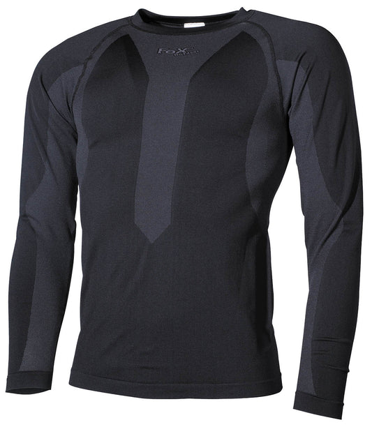 Bluză Termică Thermo-Funktions Langarm Negru FoxOutdoor - Extra Călduroasă, 4-Way Stretch