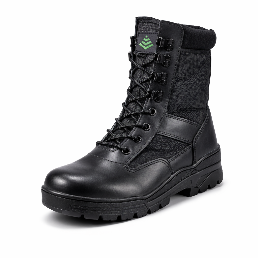 Bocanci Militari cu Talpă Cusută Integral – Shadow Forge Black