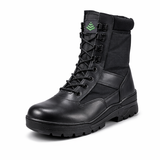 Bocanci Militari cu Talpă Cusută Integral – Shadow Forge Black